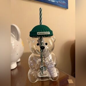 Limited edition Starbucks Green-Lidded Bearista Tumbler—RARE